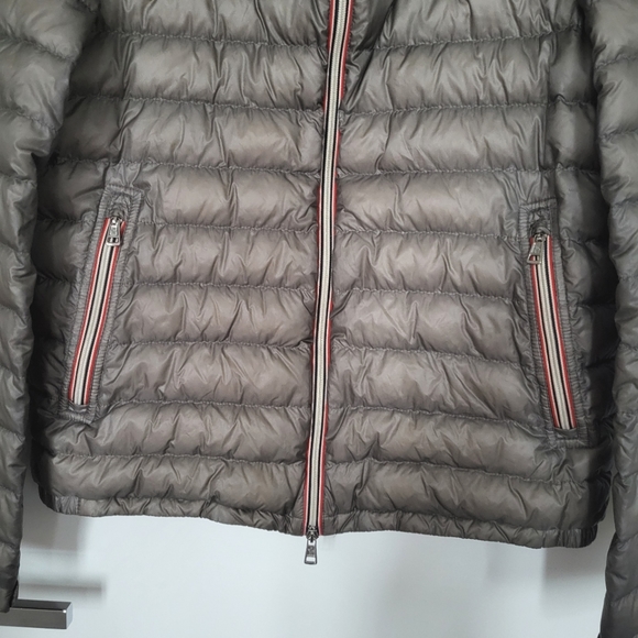 Moncler Stone-Grey Line Puffer Down Jacket - Picture 4 of 14